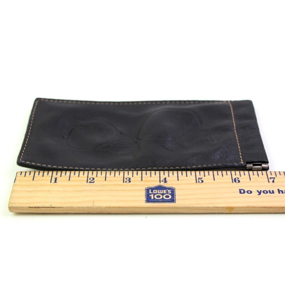 Fossil BLACK GENUINE LEATHER GLASSES SUNGLASSES CASE Sz 7"x3.5" - Picture 8 of 9